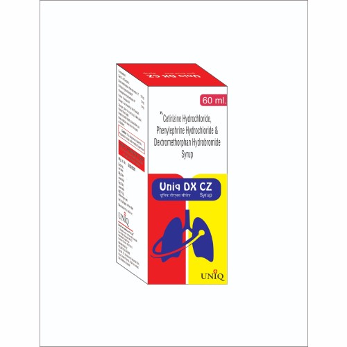 Uniq DX CZ 60ml - Cetirizine hydrochloride phenylephrine hydrochloride and dextromethorphan hydrobromide syrup